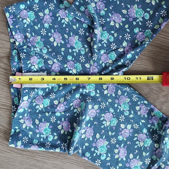 Nanette girls long pants 12 blue with green purple flower print throughout - Picture 10 of 11